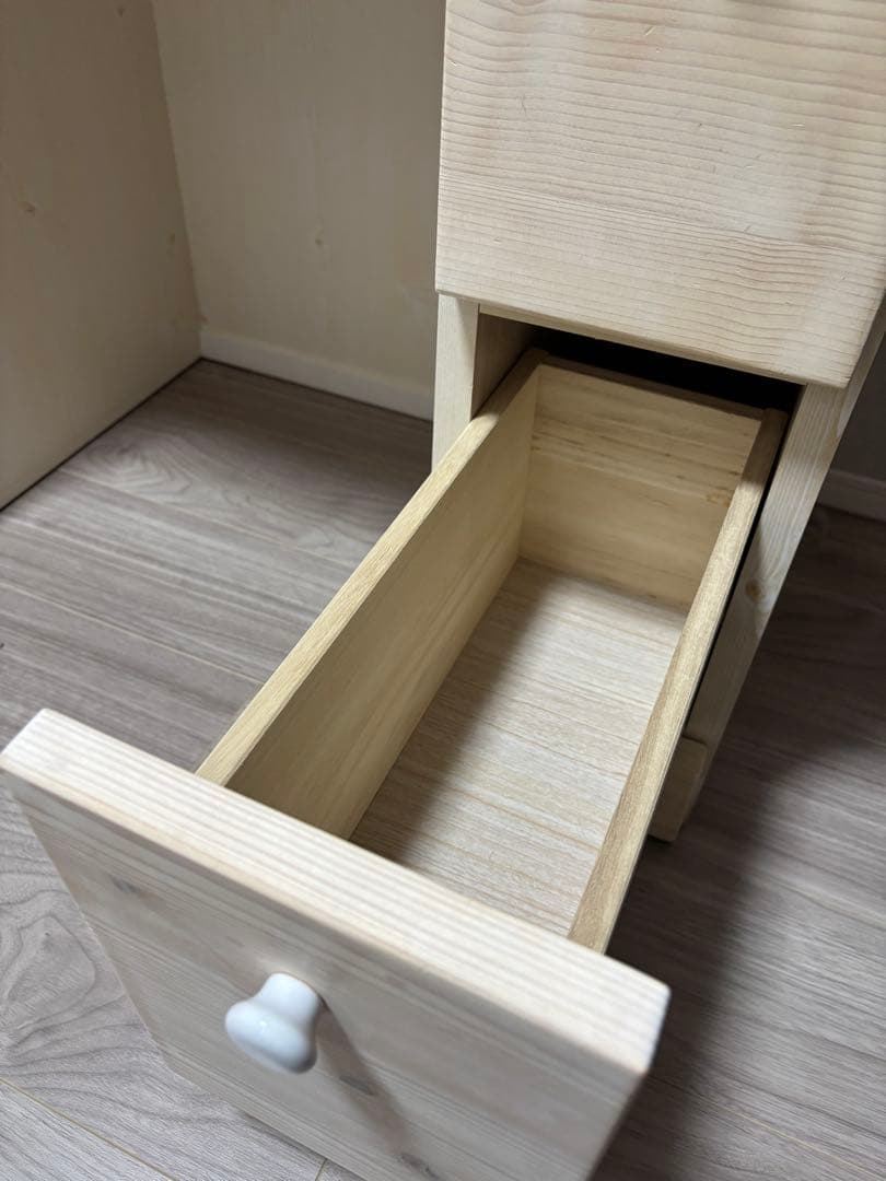 【美品】ドレッサー鏡台　白　木目調　大容量