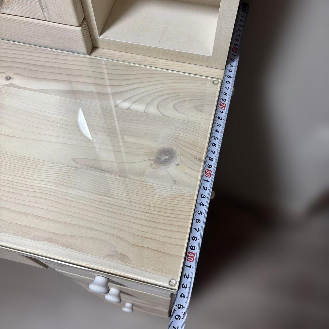 【美品】ドレッサー鏡台　白　木目調　大容量