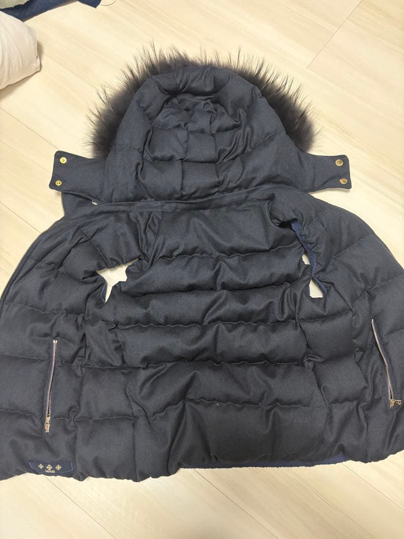 TATRAS ネイビー ダウンベスト ファー付き