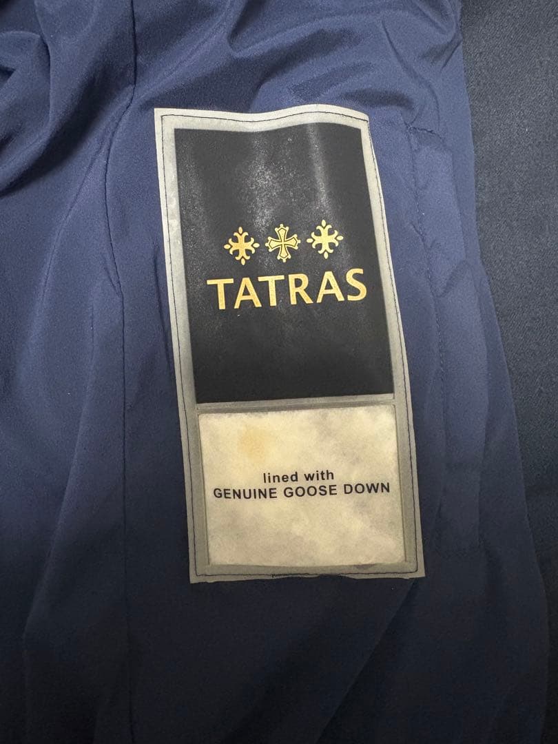 TATRAS ネイビー ダウンベスト ファー付き