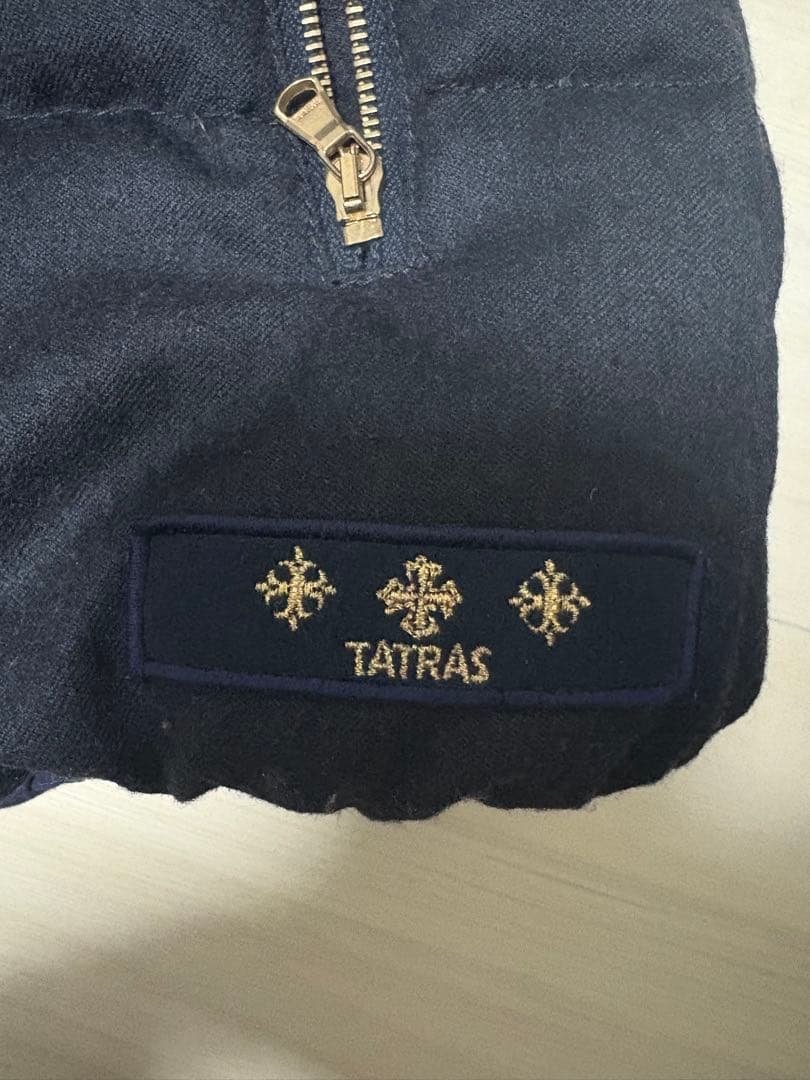 TATRAS ネイビー ダウンベスト ファー付き