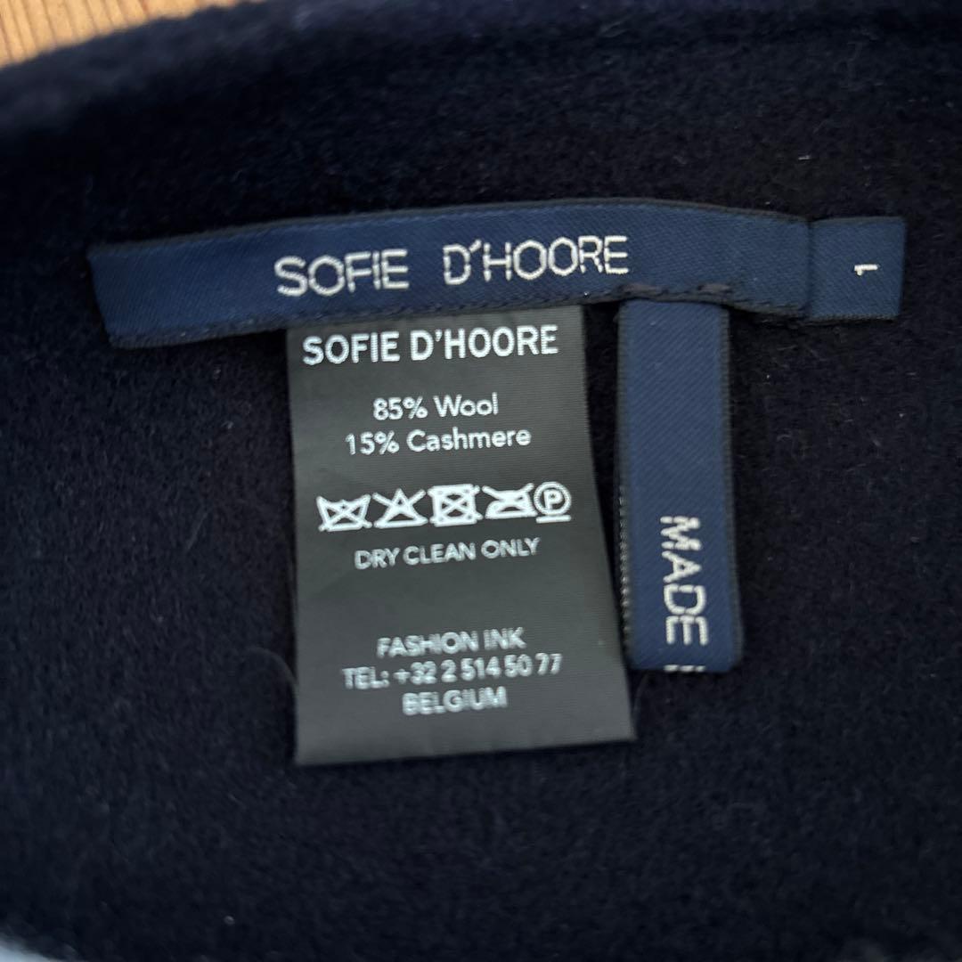 【美品】SOFIE D'HOORE カシミヤ混　ポンチョコート　1 ネイビー