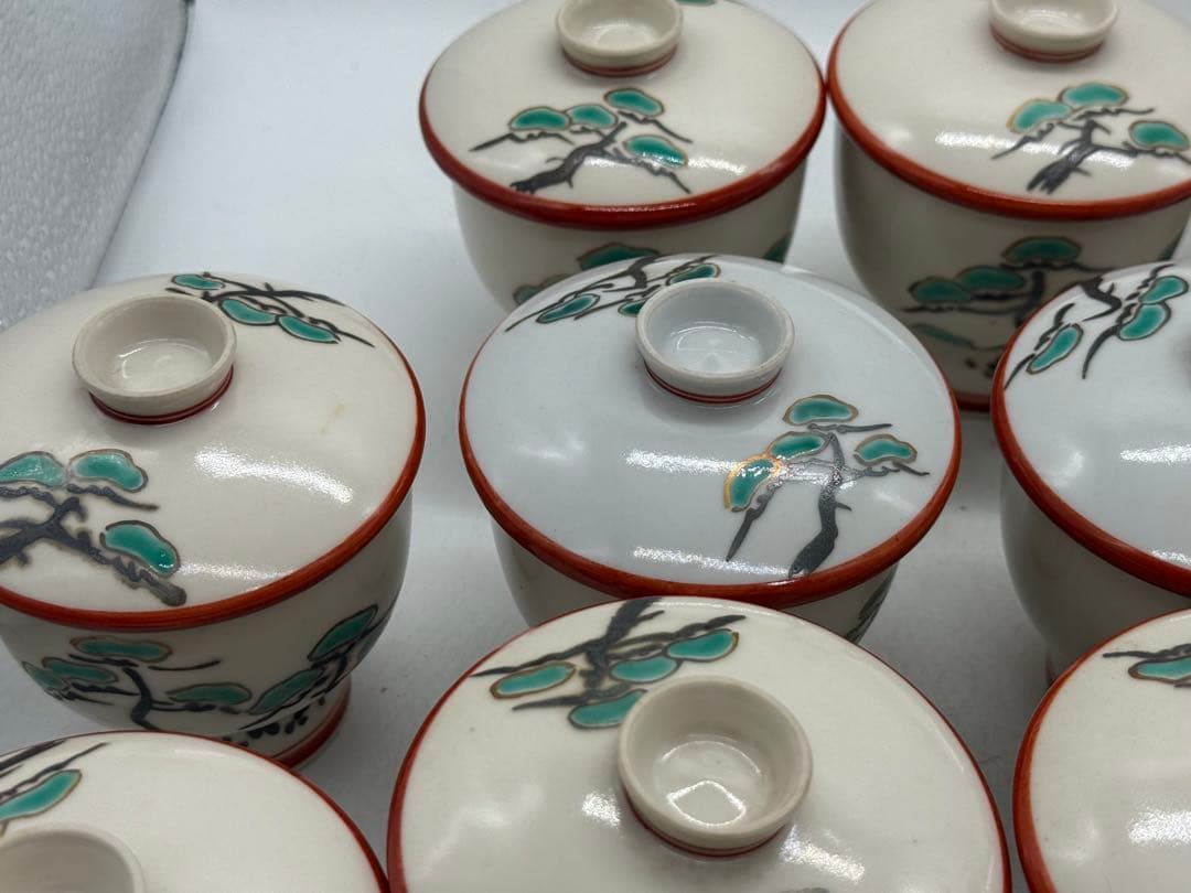 眞葛　腰高茶碗蒸しお碗20個　木箱付　懐石料理　送料込み260205