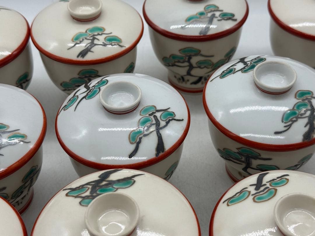 眞葛　腰高茶碗蒸しお碗20個　木箱付　懐石料理　送料込み260205