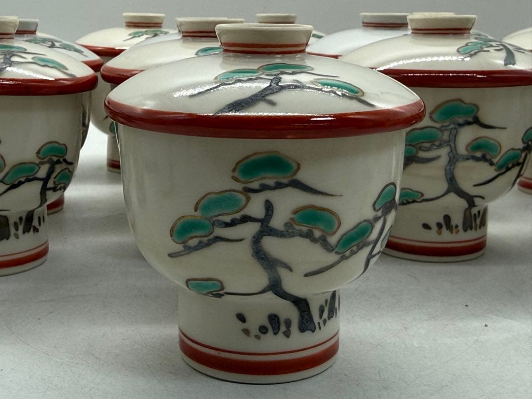 眞葛　腰高茶碗蒸しお碗20個　木箱付　懐石料理　送料込み260205