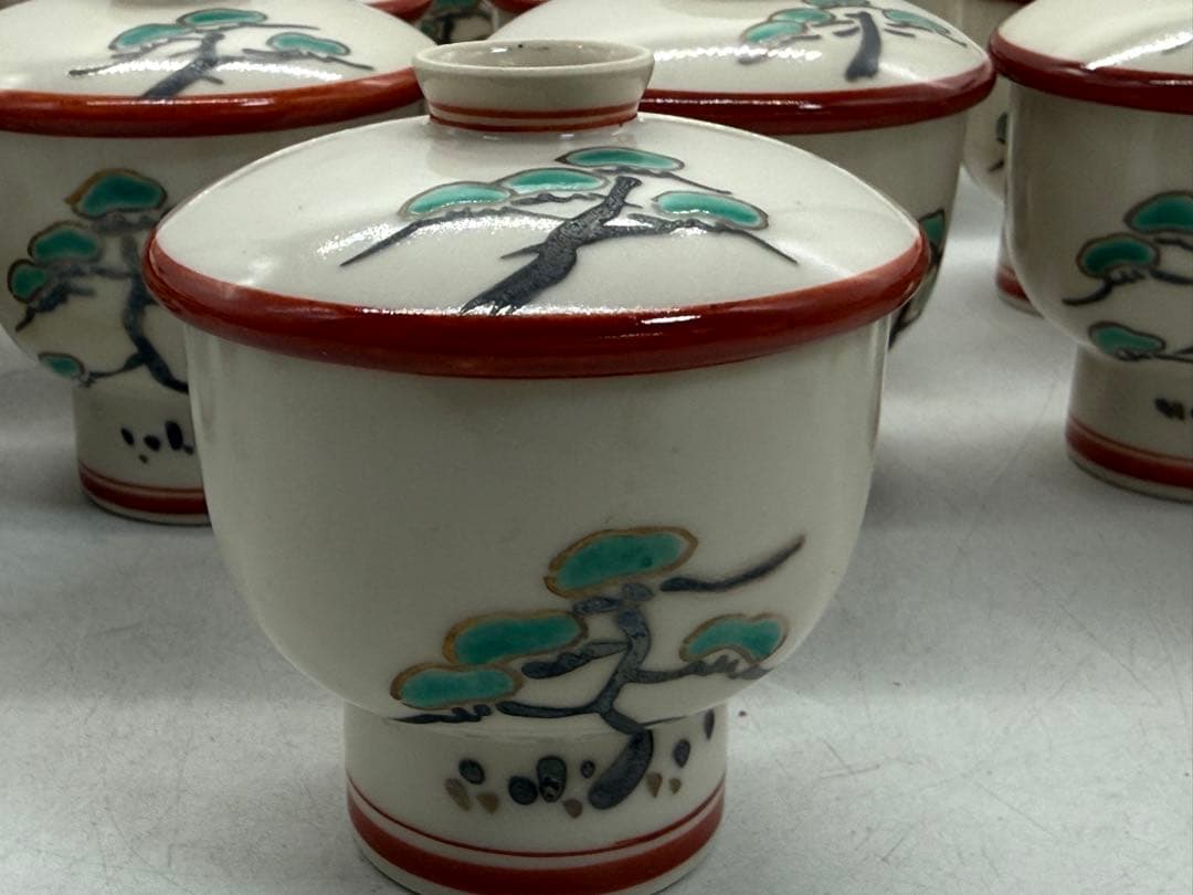 眞葛　腰高茶碗蒸しお碗20個　木箱付　懐石料理　送料込み260205