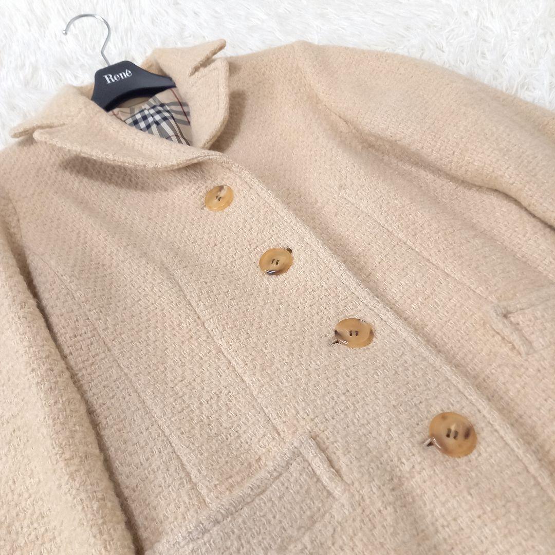 ●良品●　BURBERRY LONDON　モヘヤ　ノバチェック　ジャケットコート