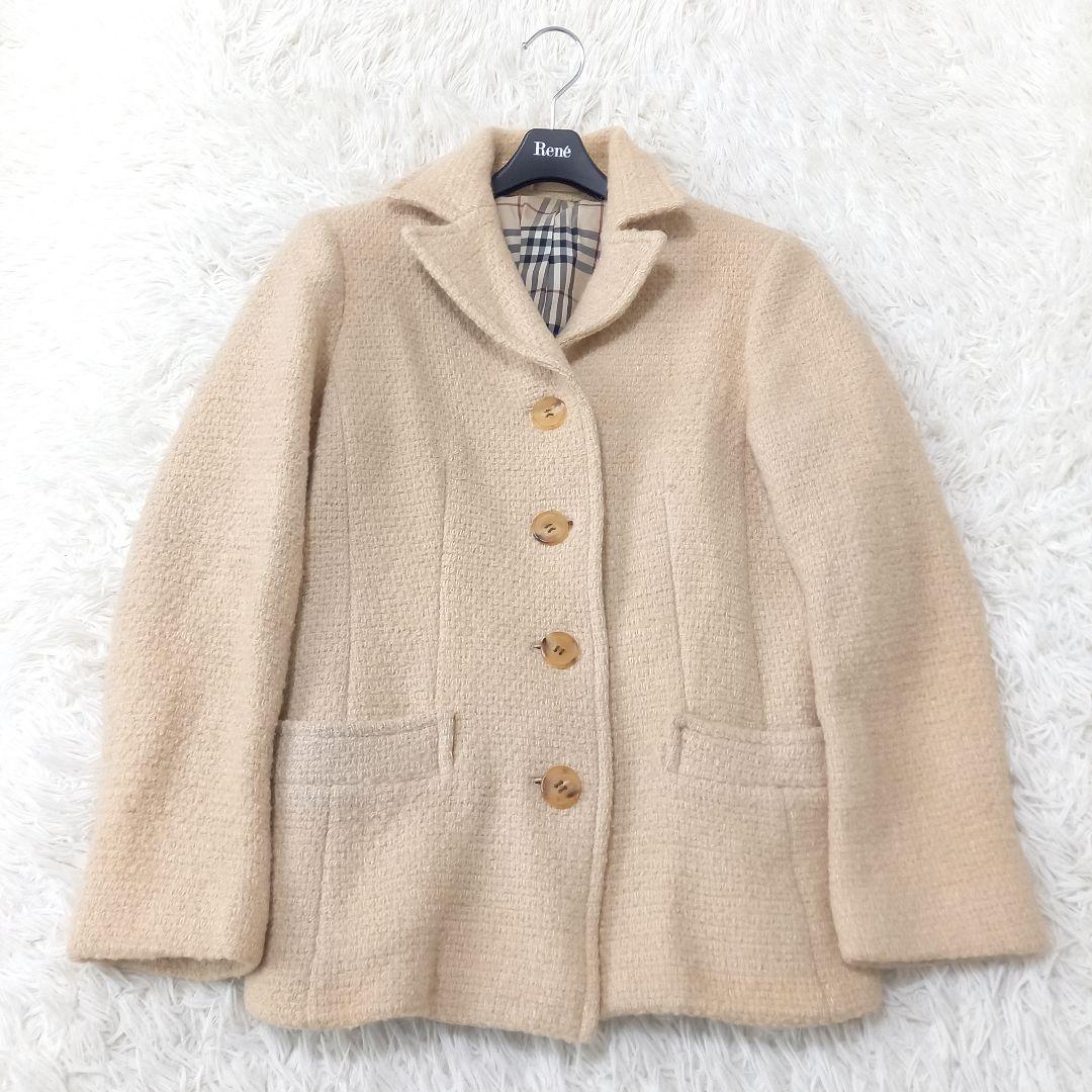 ●良品●　BURBERRY LONDON　モヘヤ　ノバチェック　ジャケットコート