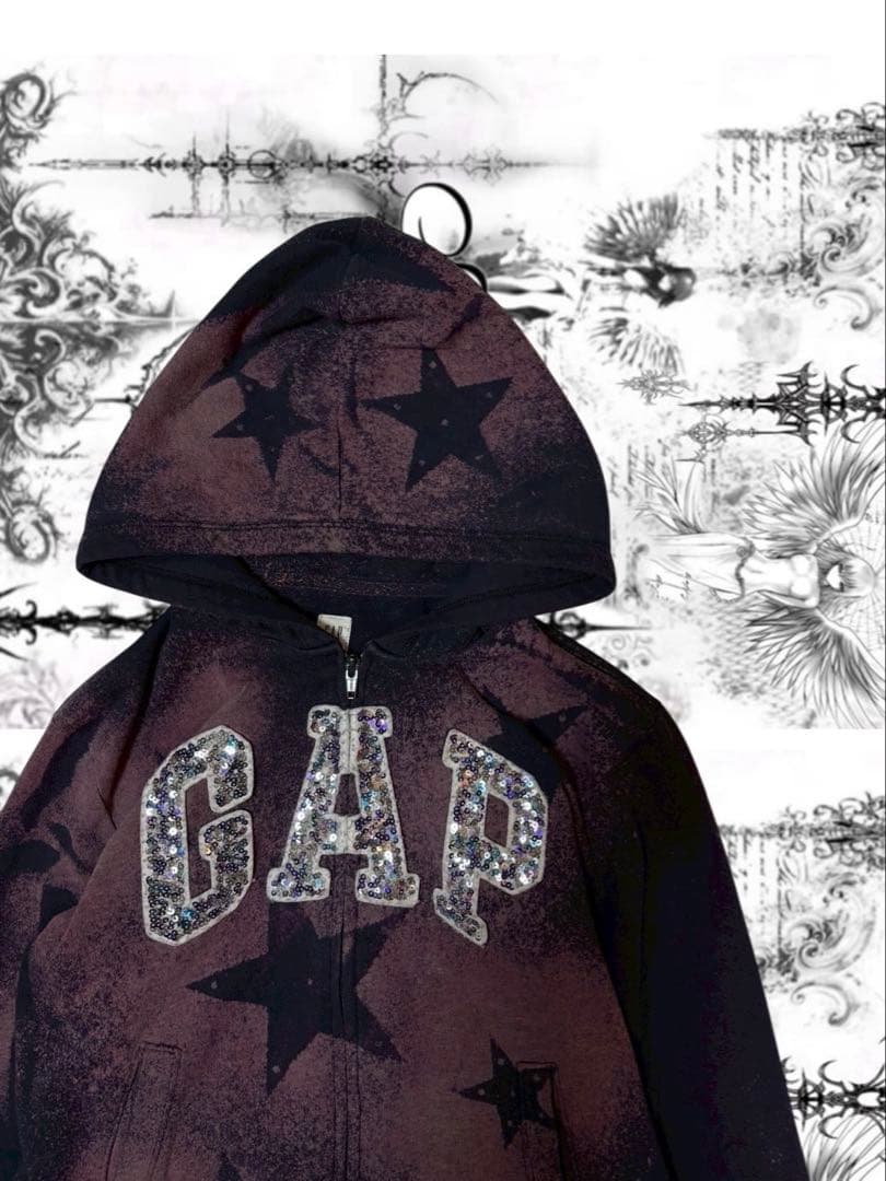 レア星GAPパンクロックy2kパーカー　平成ギャルNANAストリートゴシック古着