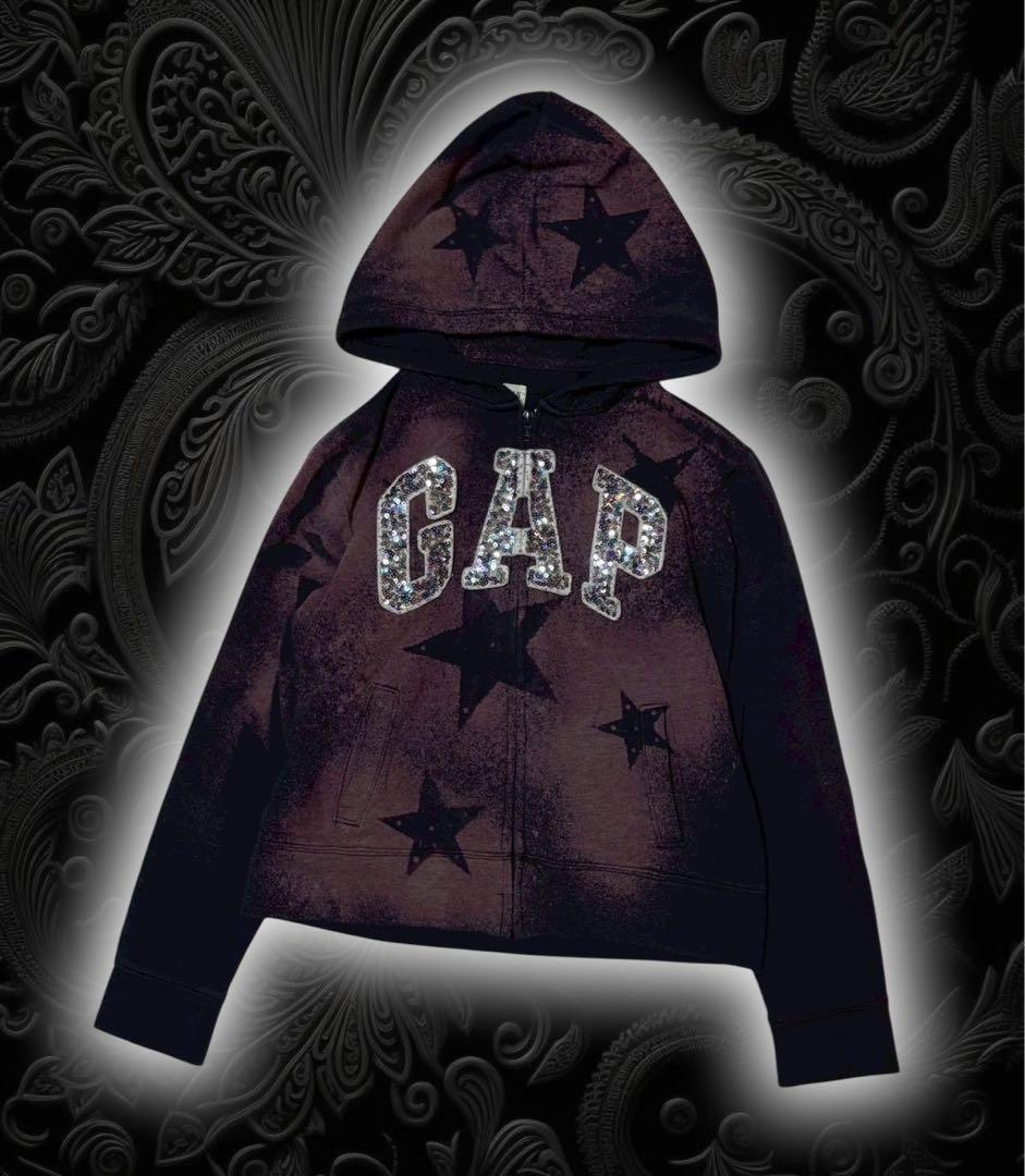 レア星GAPパンクロックy2kパーカー　平成ギャルNANAストリートゴシック古着