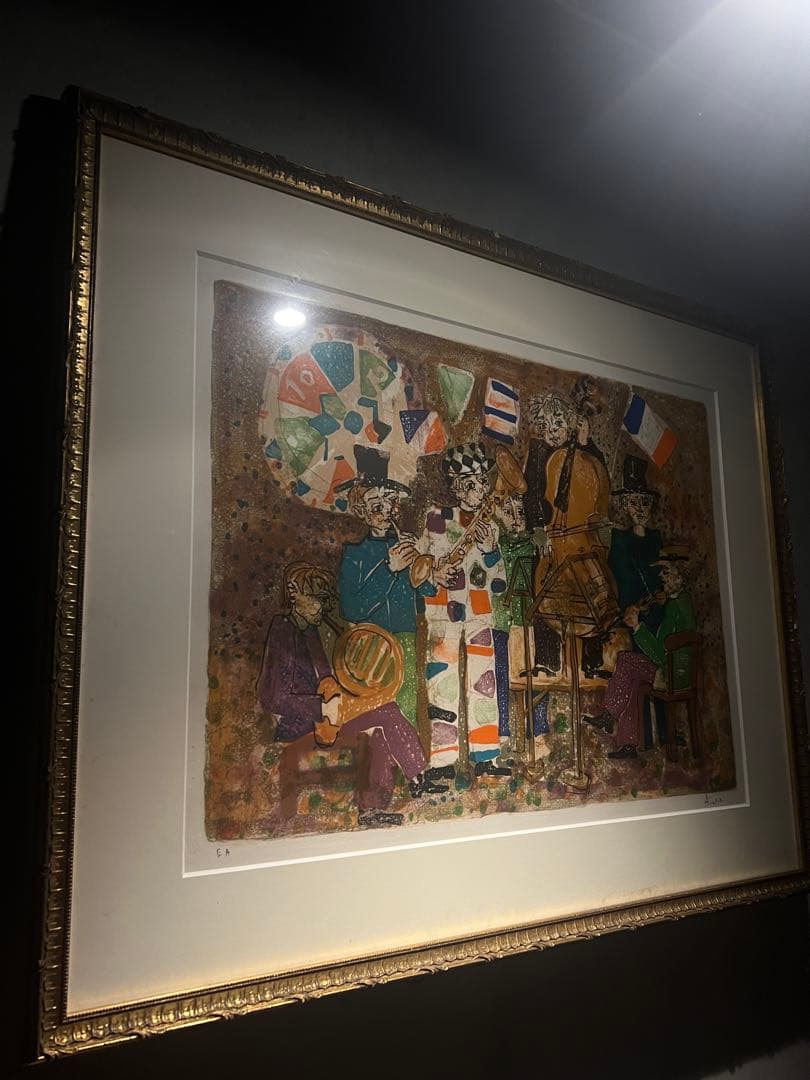 アイズピリ PAUL AIZPIRI「音楽家たち」直筆サイン　パリ具象画壇巨匠