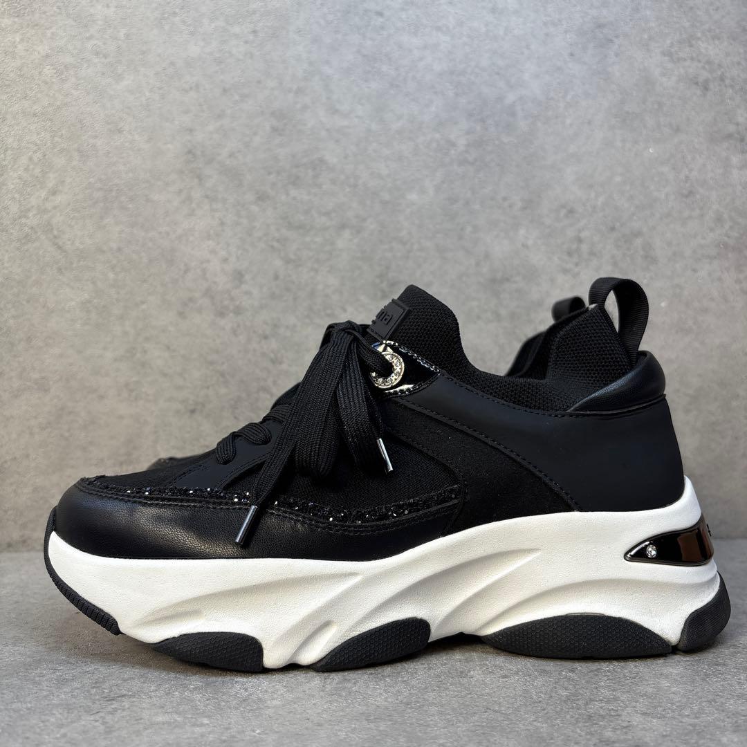 未使用級！＋DIANA プラス ダイアナ　ラメグリッター　ニット　厚底スニーカー