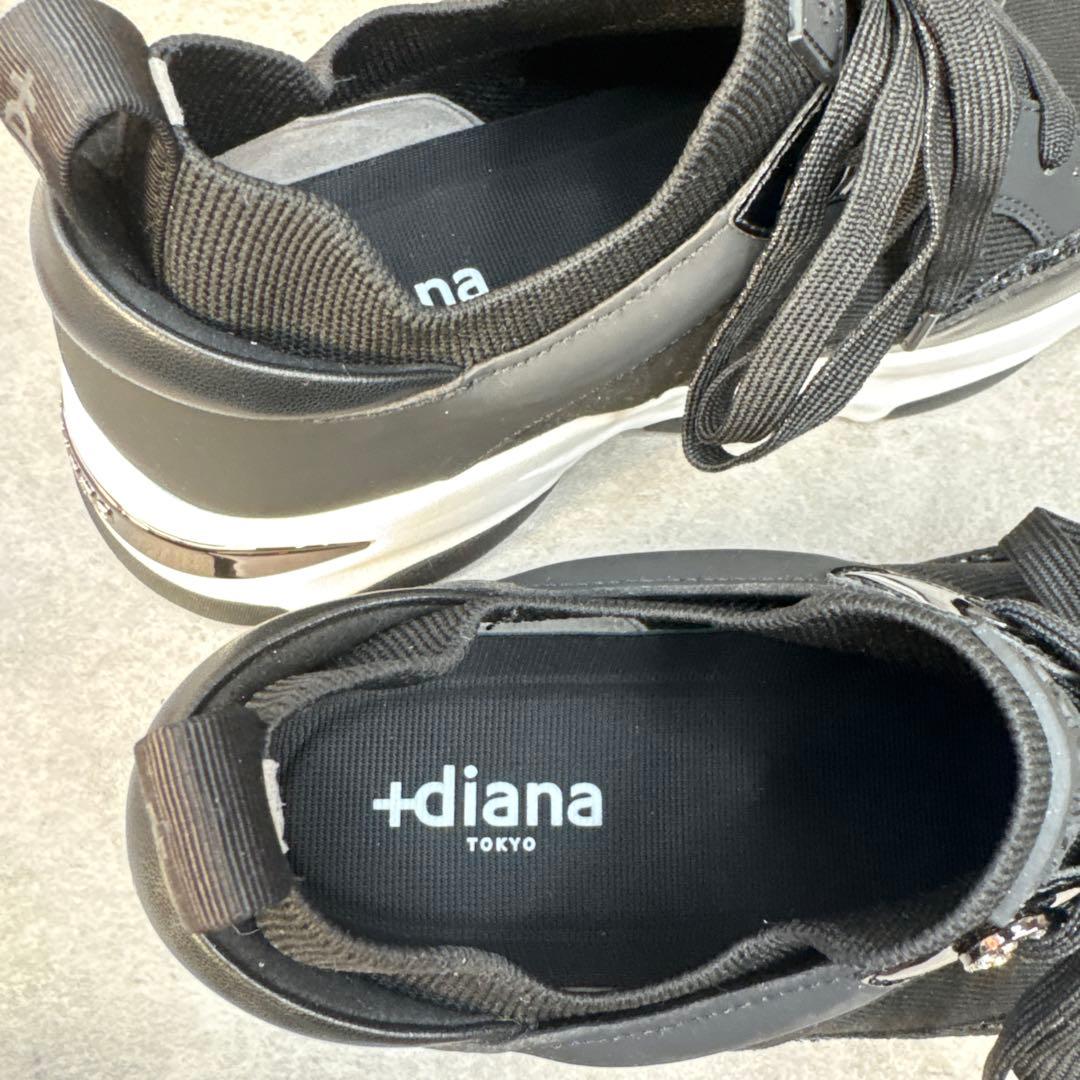 未使用級！＋DIANA プラス ダイアナ　ラメグリッター　ニット　厚底スニーカー