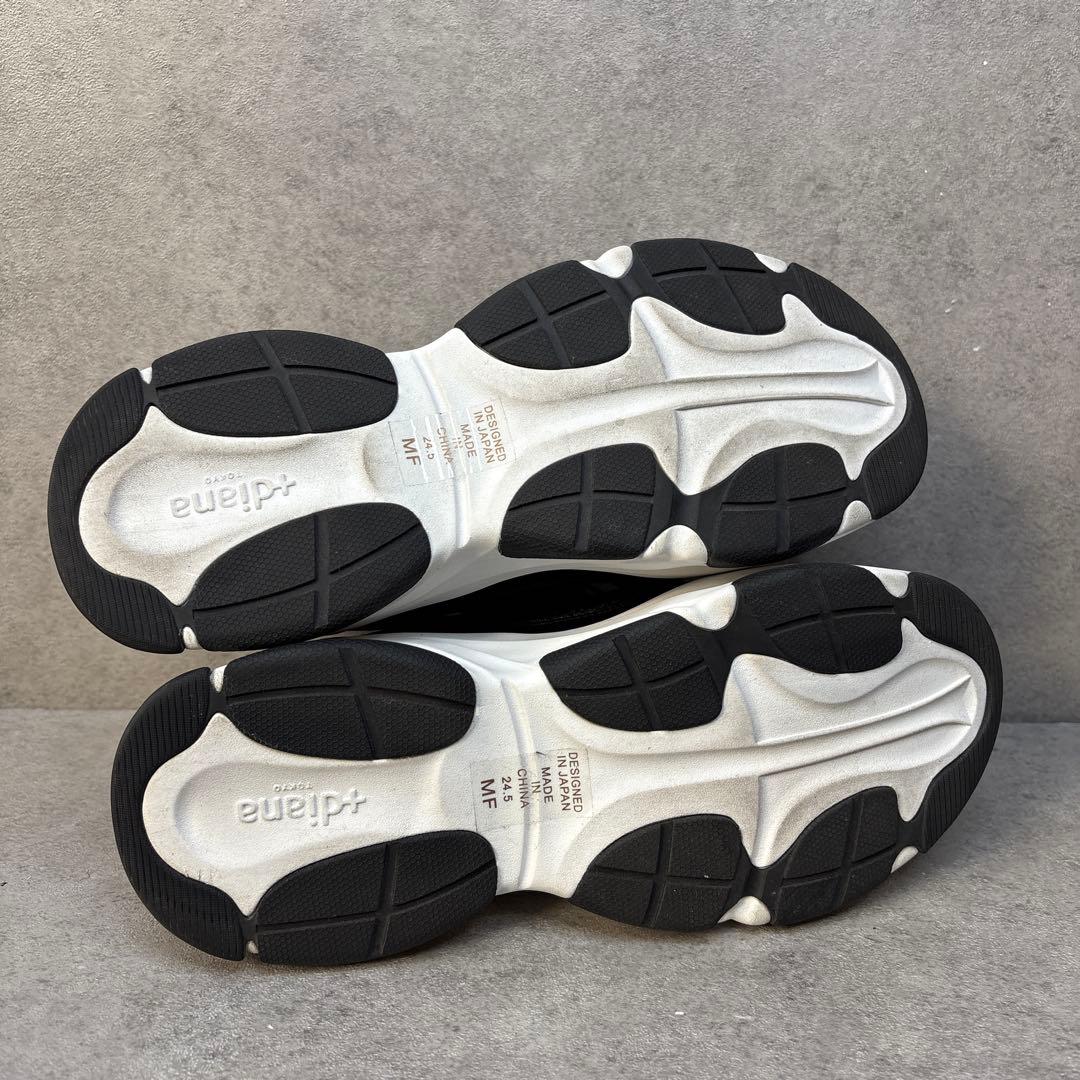 未使用級！＋DIANA プラス ダイアナ　ラメグリッター　ニット　厚底スニーカー