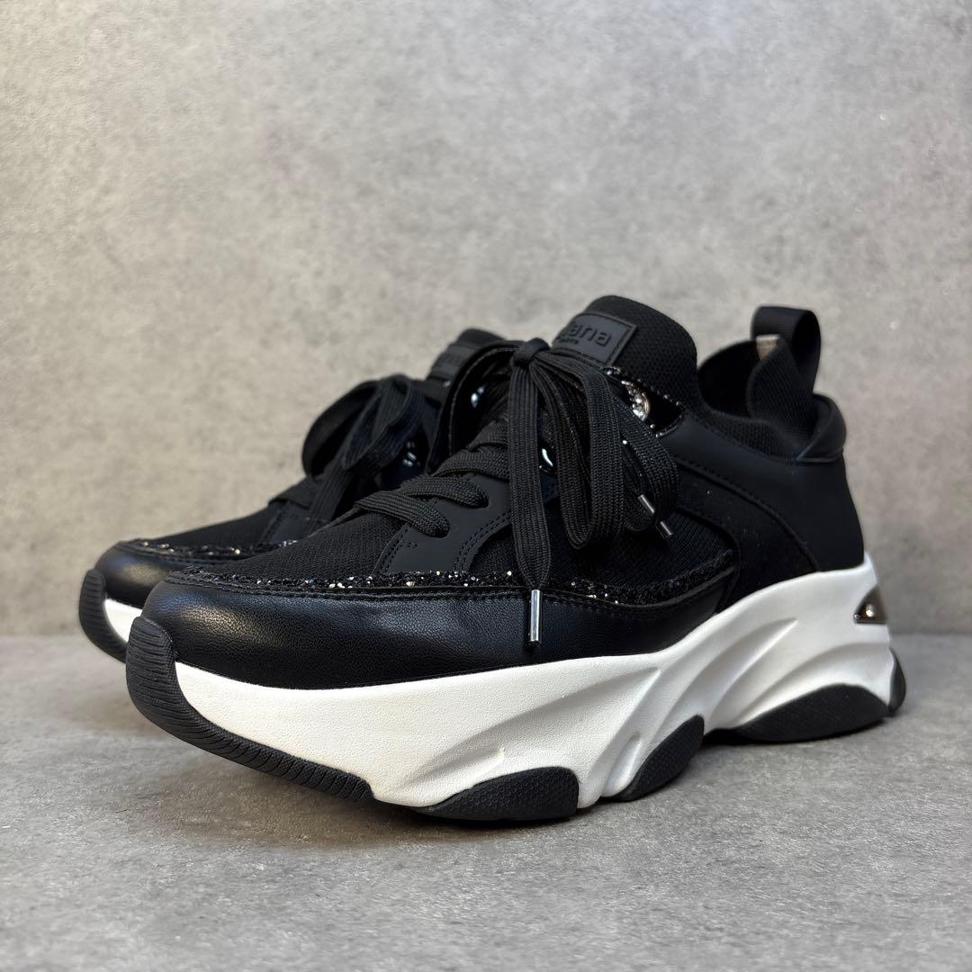 未使用級！＋DIANA プラス ダイアナ　ラメグリッター　ニット　厚底スニーカー