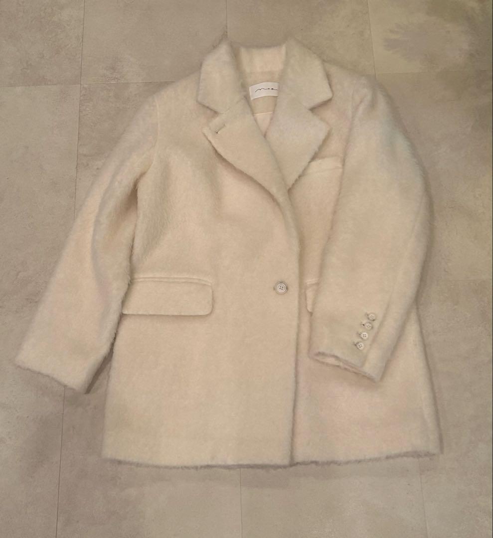 完売　na.e ナエ　ウールアルパカシャギーコート ホワイト