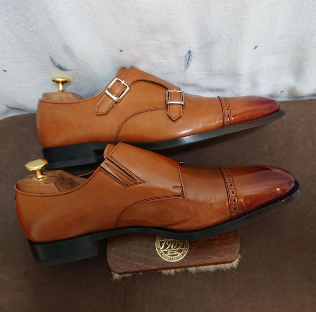 リーガル REGAL 32MR ダブルモンク、ブラウン 日本製