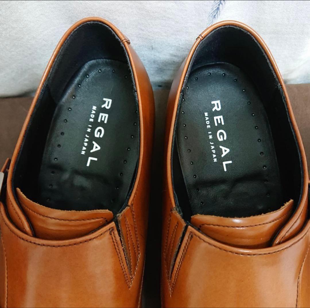 リーガル REGAL 32MR ダブルモンク、ブラウン 日本製