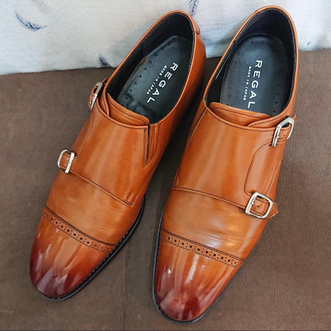 リーガル REGAL 32MR ダブルモンク、ブラウン 日本製