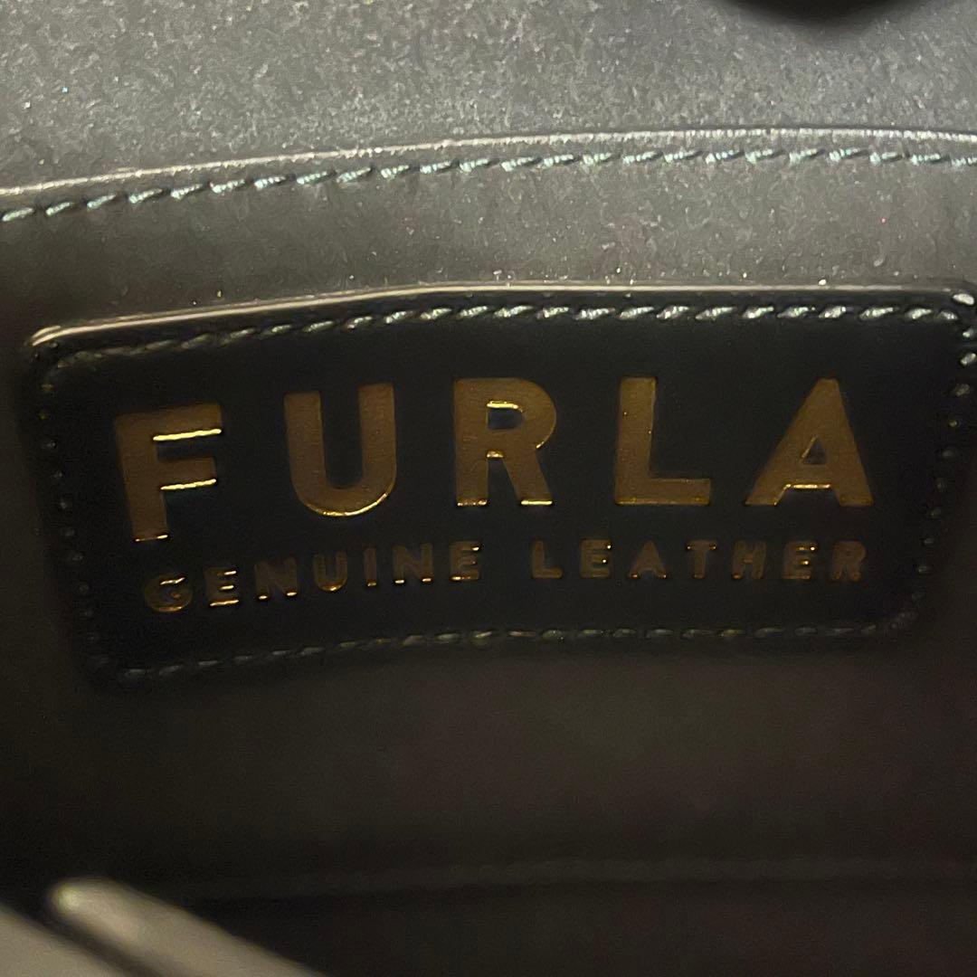 極美品✨現行モデル✨フルラ　フロー　2way ショルダーバッグ　レザー　グレー