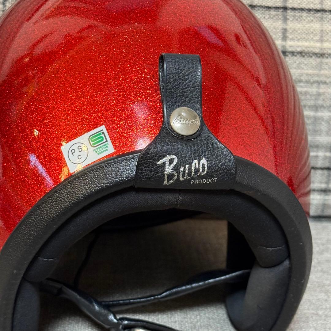 Baby Buco M/L ジェットヘルメット レッドラメ