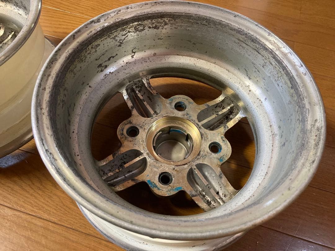 ワタナベ4s 10インチアルミホイール PCD110 2本センターキャップ付き