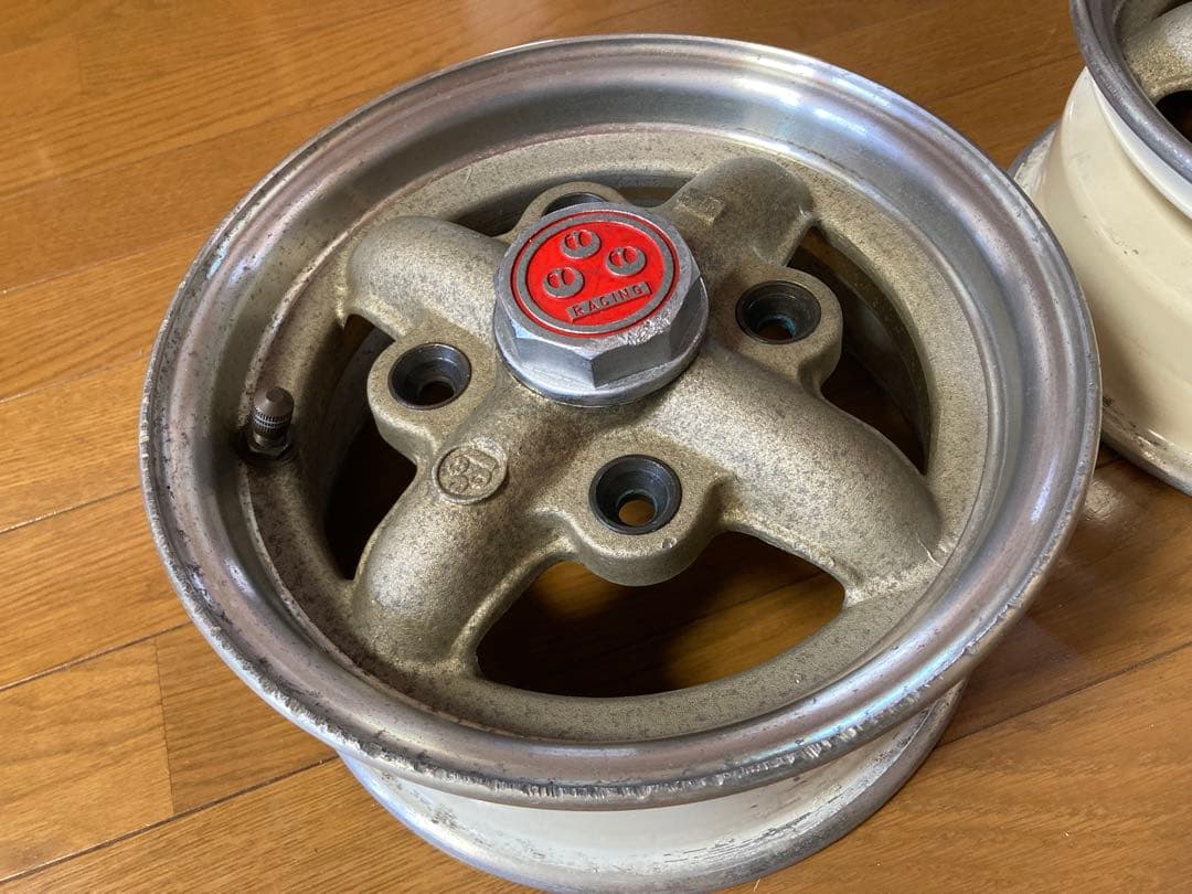 ワタナベ4s 10インチアルミホイール PCD110 2本センターキャップ付き