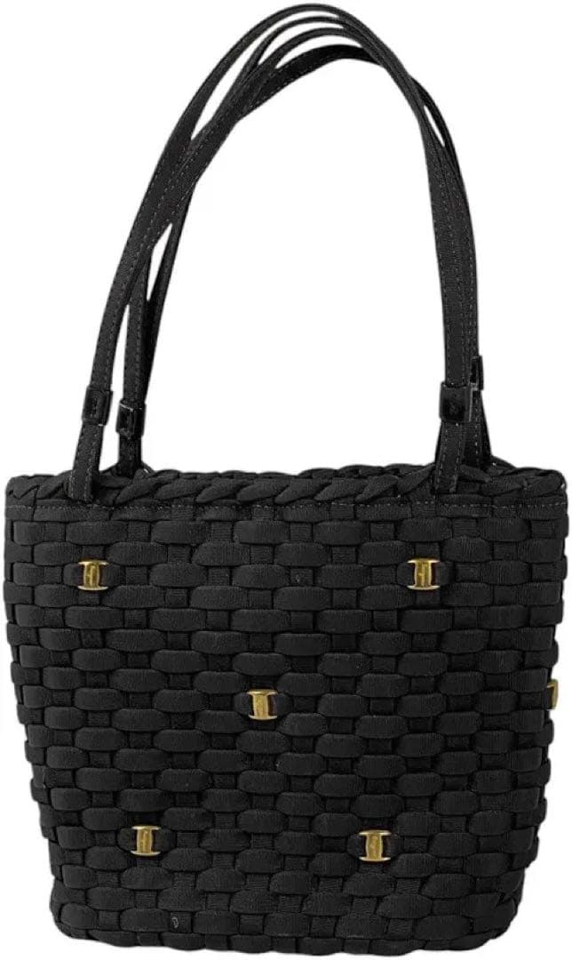 サルヴァトーレフェラガモ ヴァラ ハンドバッグ ファブリック ブラック