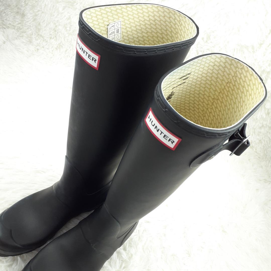ジ*ジ様 美品 25㎝◎HUNTER ハンター 長靴 ロングレインブーツ 黒 W