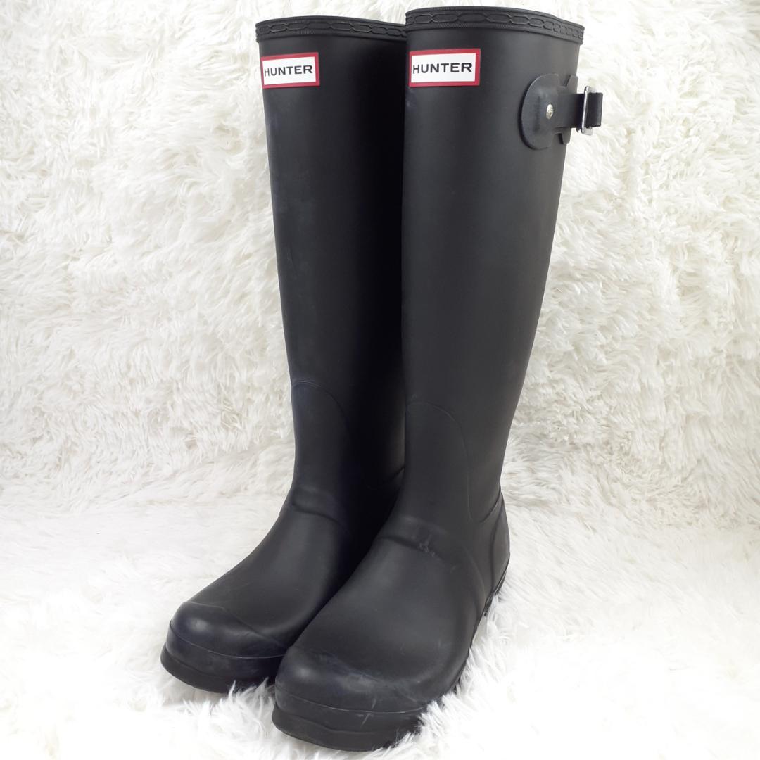 ジ*ジ様 美品 25㎝◎HUNTER ハンター 長靴 ロングレインブーツ 黒 W