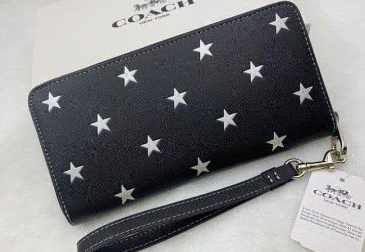 新品未使用コーチ長財布スター星プリントブラックレディースメンズ送料無料即日発送