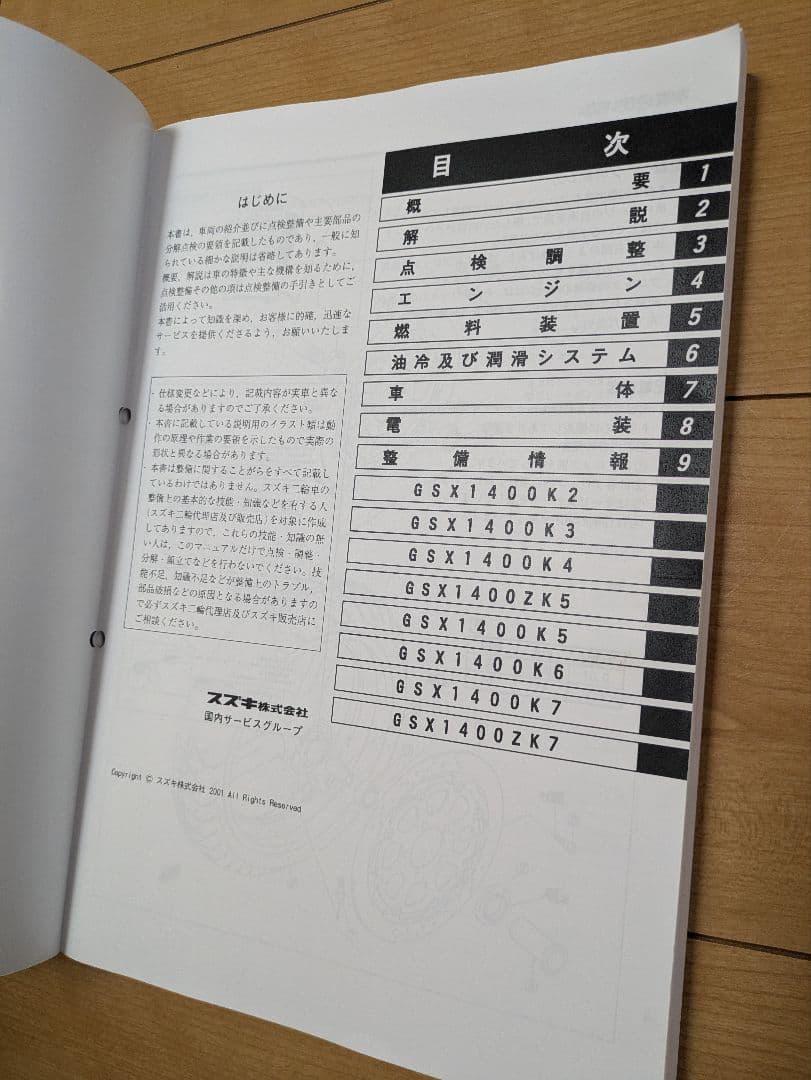 SUZUKI GSX1400/Z サービスマニュアル