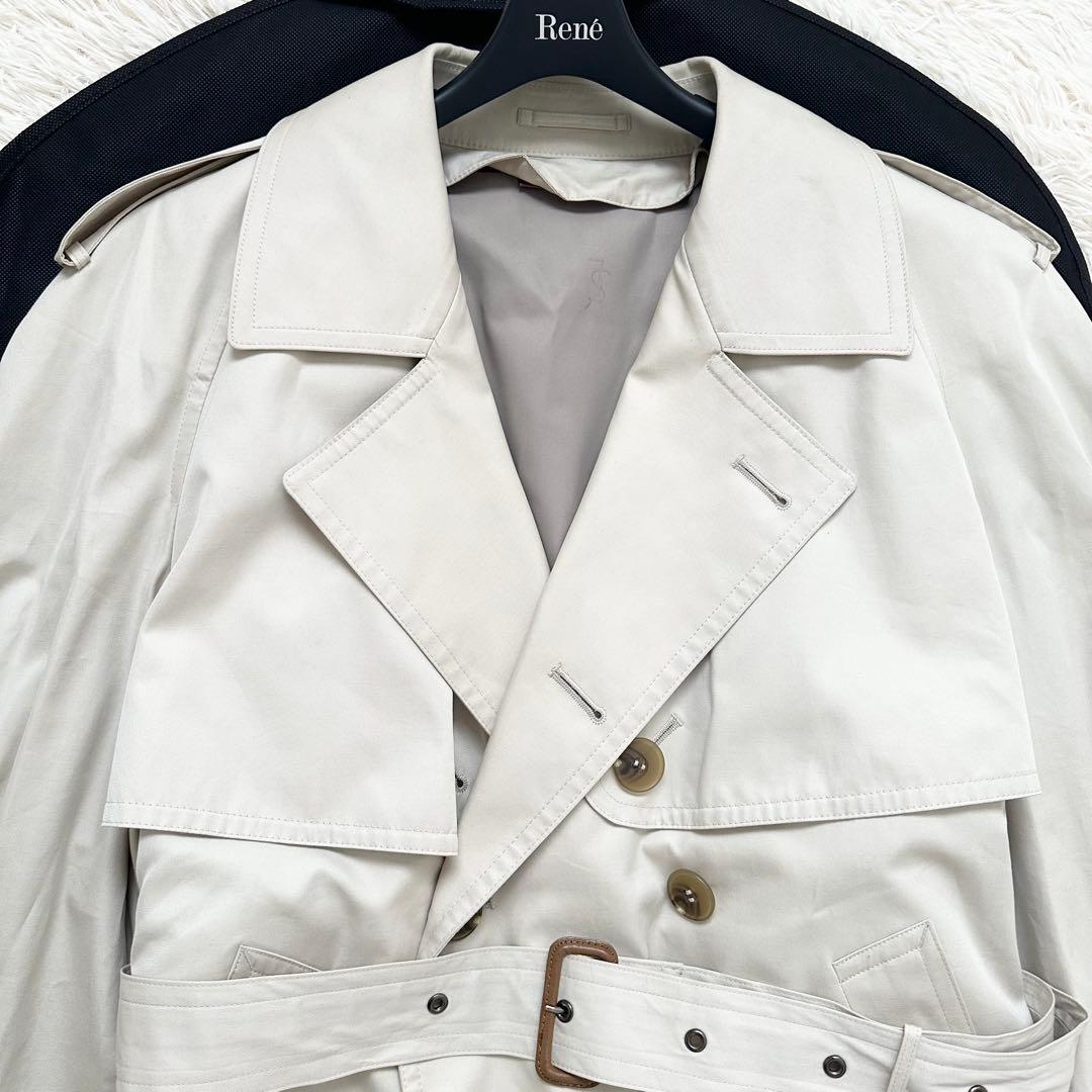 イヴサンローラン ウールライナー付 トレンチコート ライトベージュ S 日本製