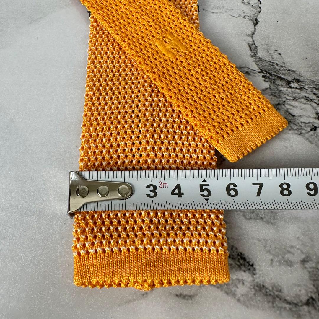 未使用✨HERMES エルメス 高級ネクタイ ユニ ニットタイ エルメスオレンジ