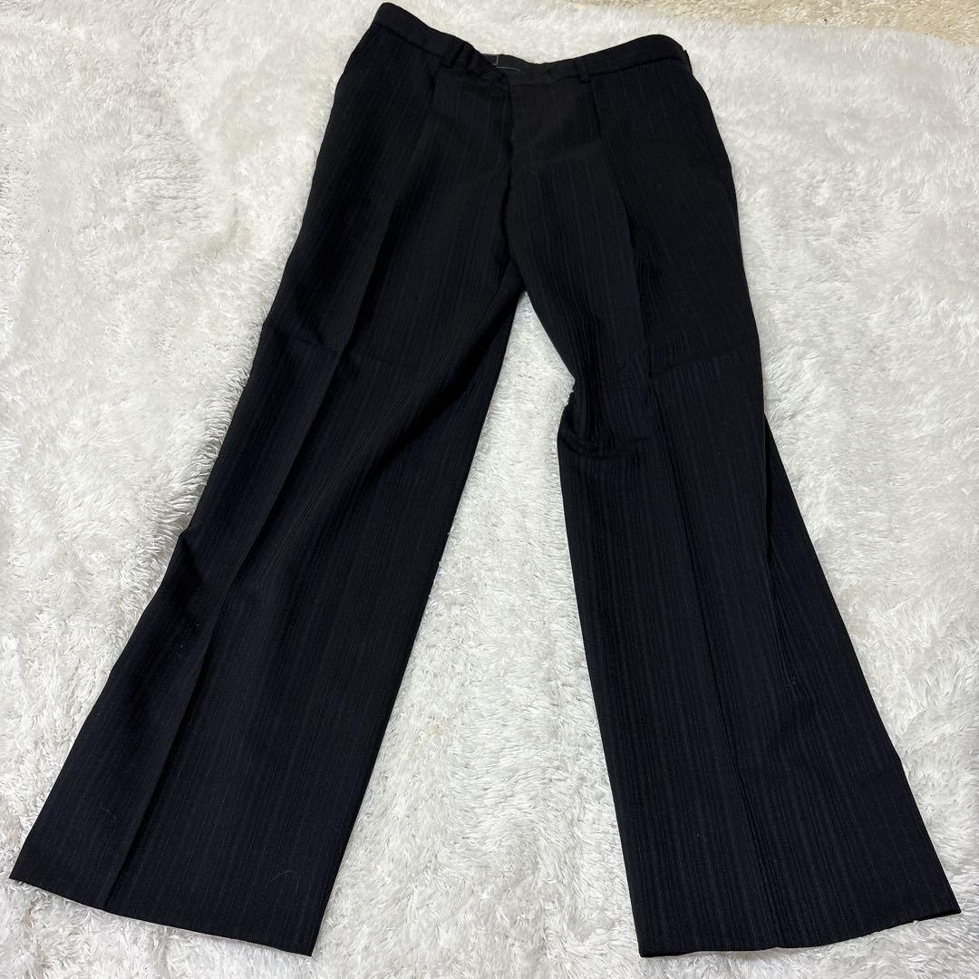 【美品】FULL MARK フルマーク 3ピース 黒 ストライプ Lサイズ