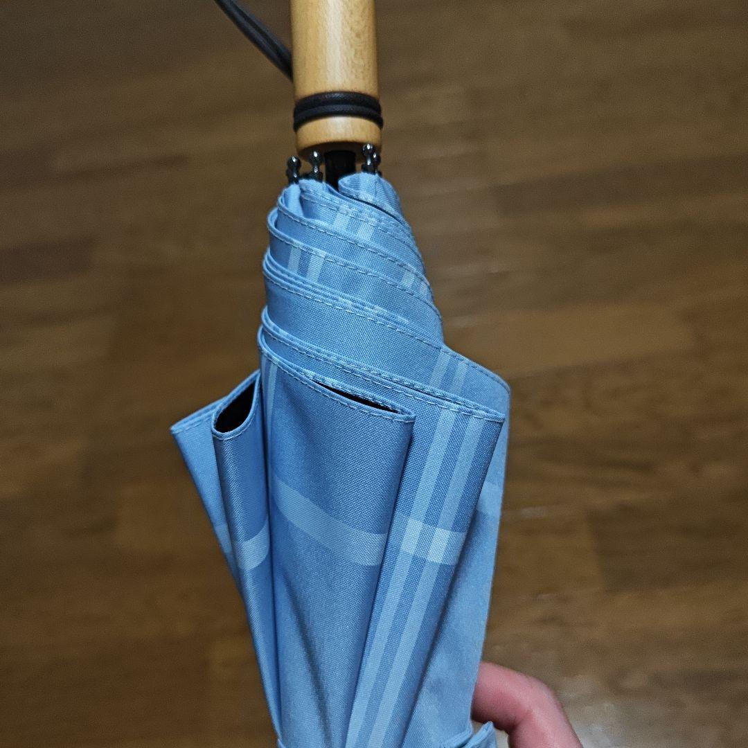 【新品未使用】サンバリア100 長傘Sサイズ ブルー チェック