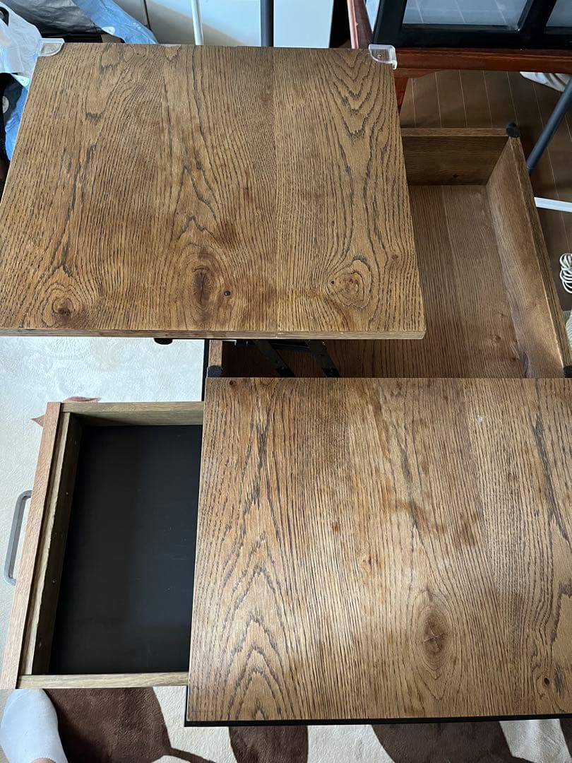 【手渡しOK】クラッシュゲート　ローテーブル　昇降式