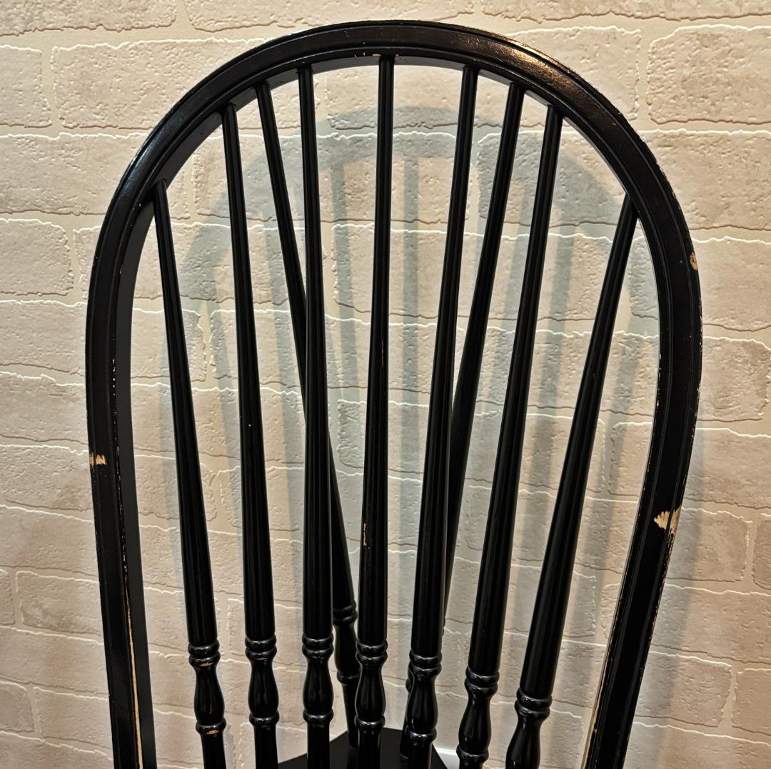 秋田木工 アンティーク レトロ ブラック スピンドルバック ウィンザーチェア①