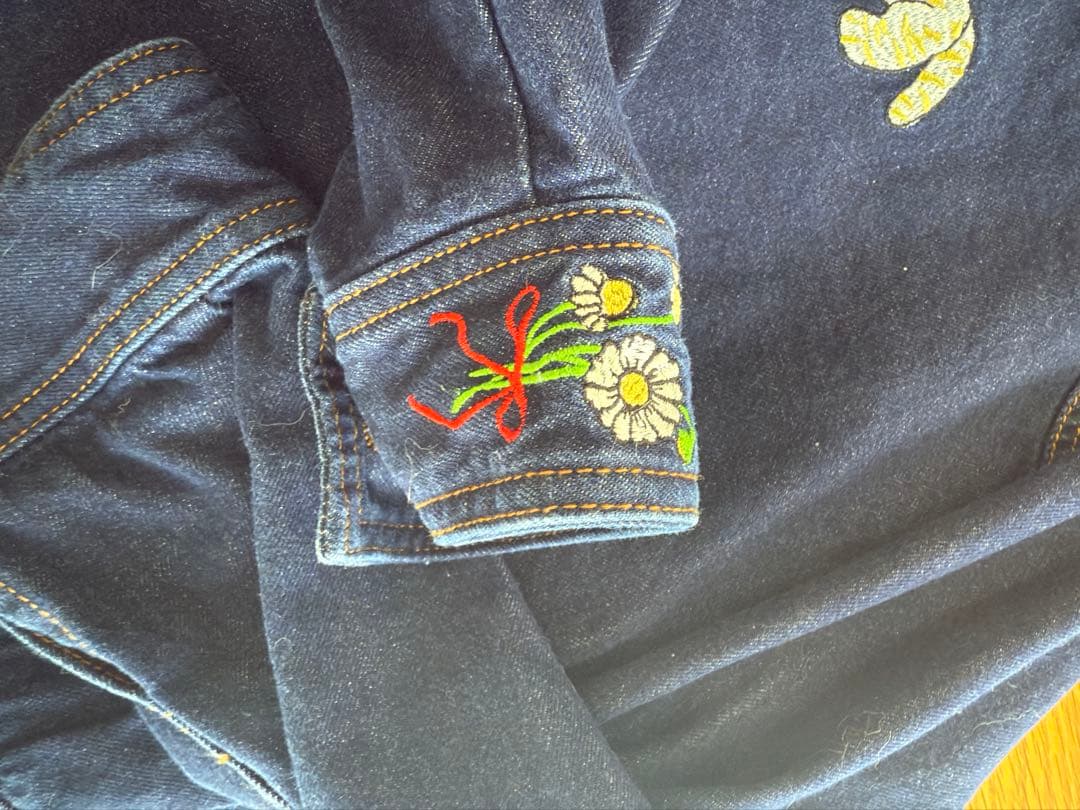 yukiemon刺繍デザインのデニムジャケット