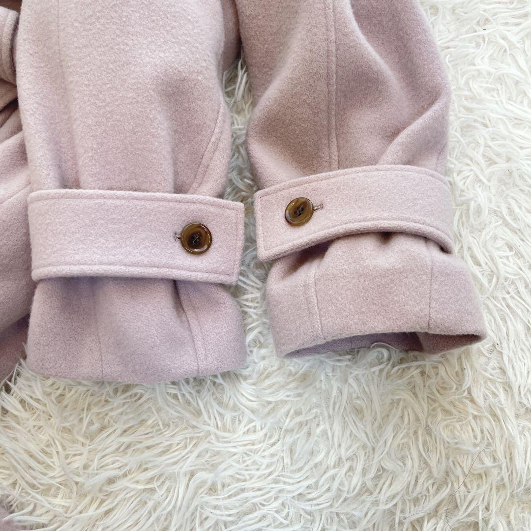 コヒナ バックフレアウールコート ベルト ロング ダブル ベルテッド Aライン