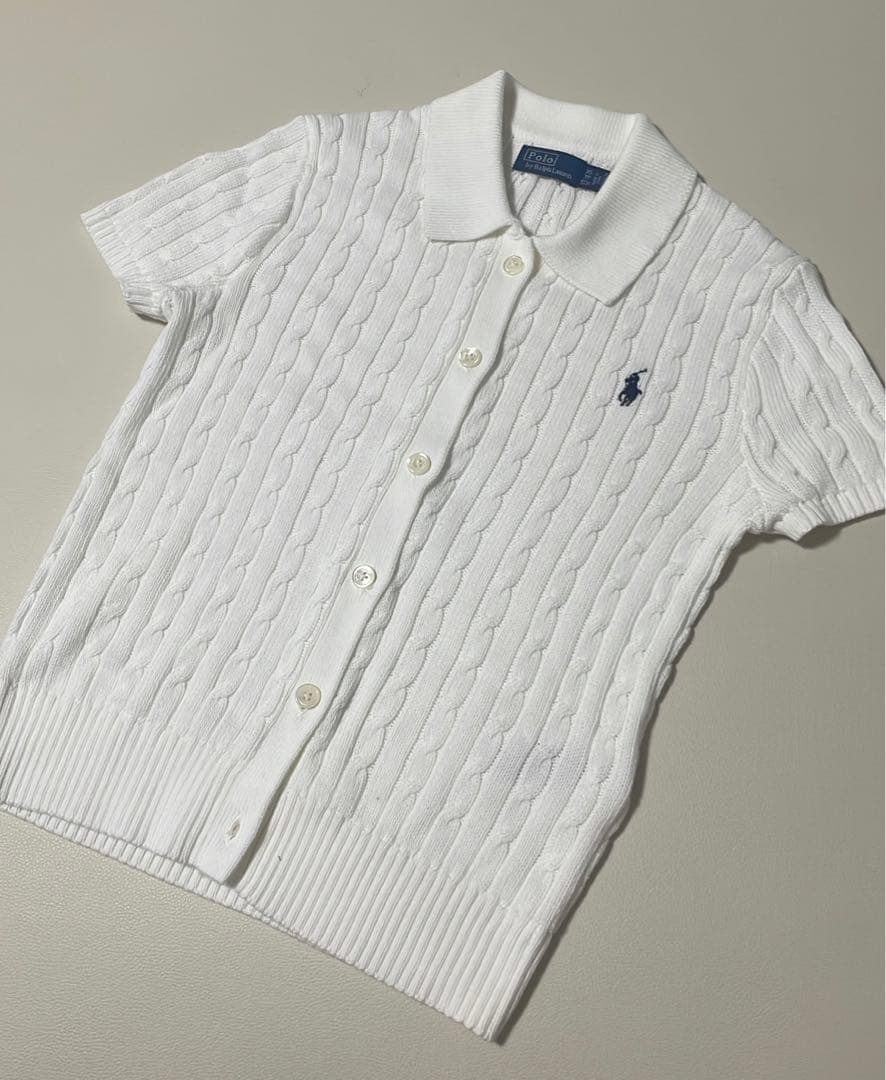 ケーブル コットンショートスリーブ Polo カーディガン　ポロラルフローレン