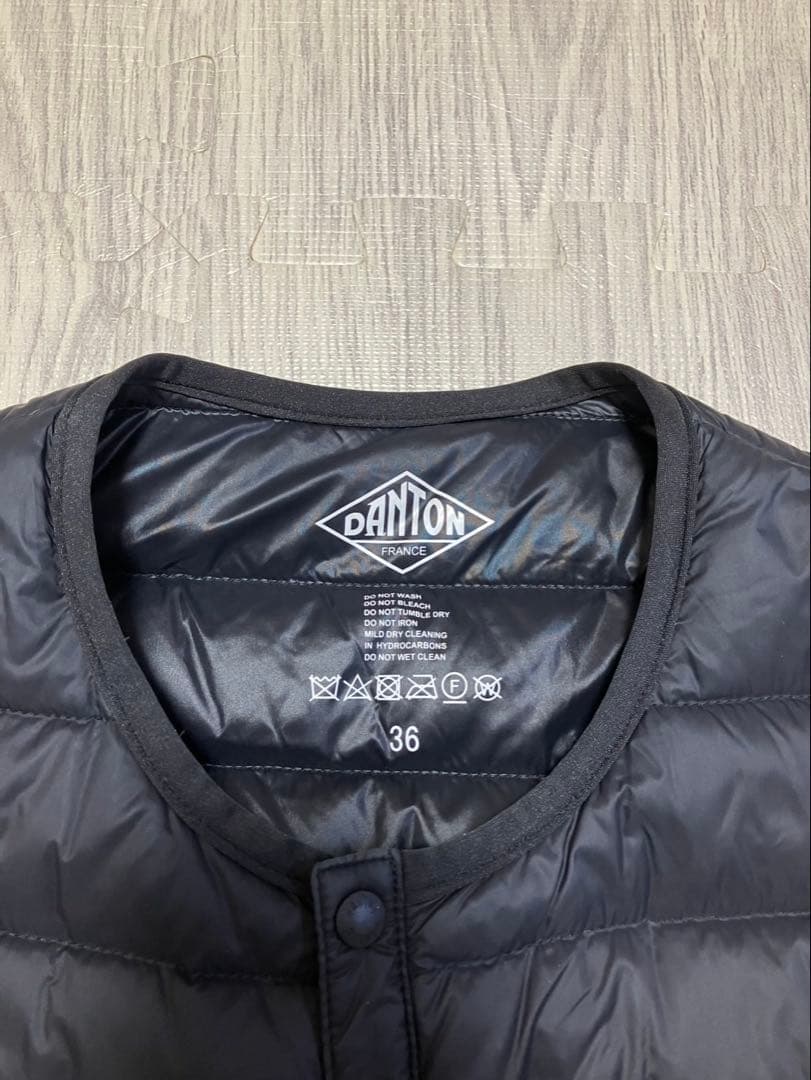 DANTON インナーダウン　クルーネックダウンベスト【36】ブラック