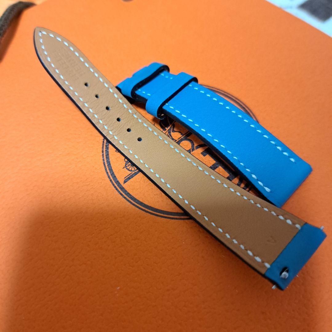 ミンミン　エルメス レザーベルト 青　HH1.210 Hウォッチ　pm