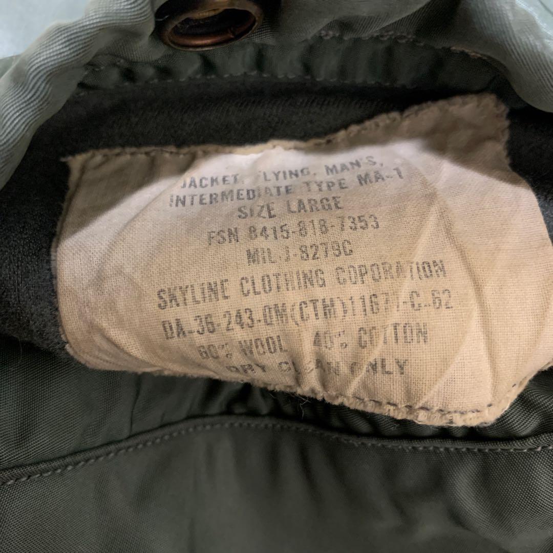 【希少】62年L 米軍実物 MA-1 Cタイプ コンマー スカイライン