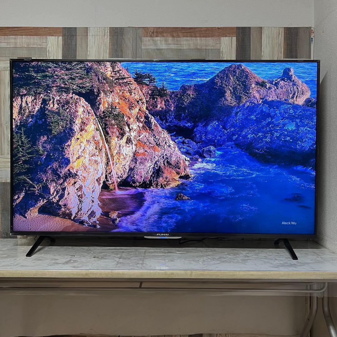 即日受渡❣️全国送料込展示見本品フナイ65型4KTV録画機能内蔵Wチューナ搭載