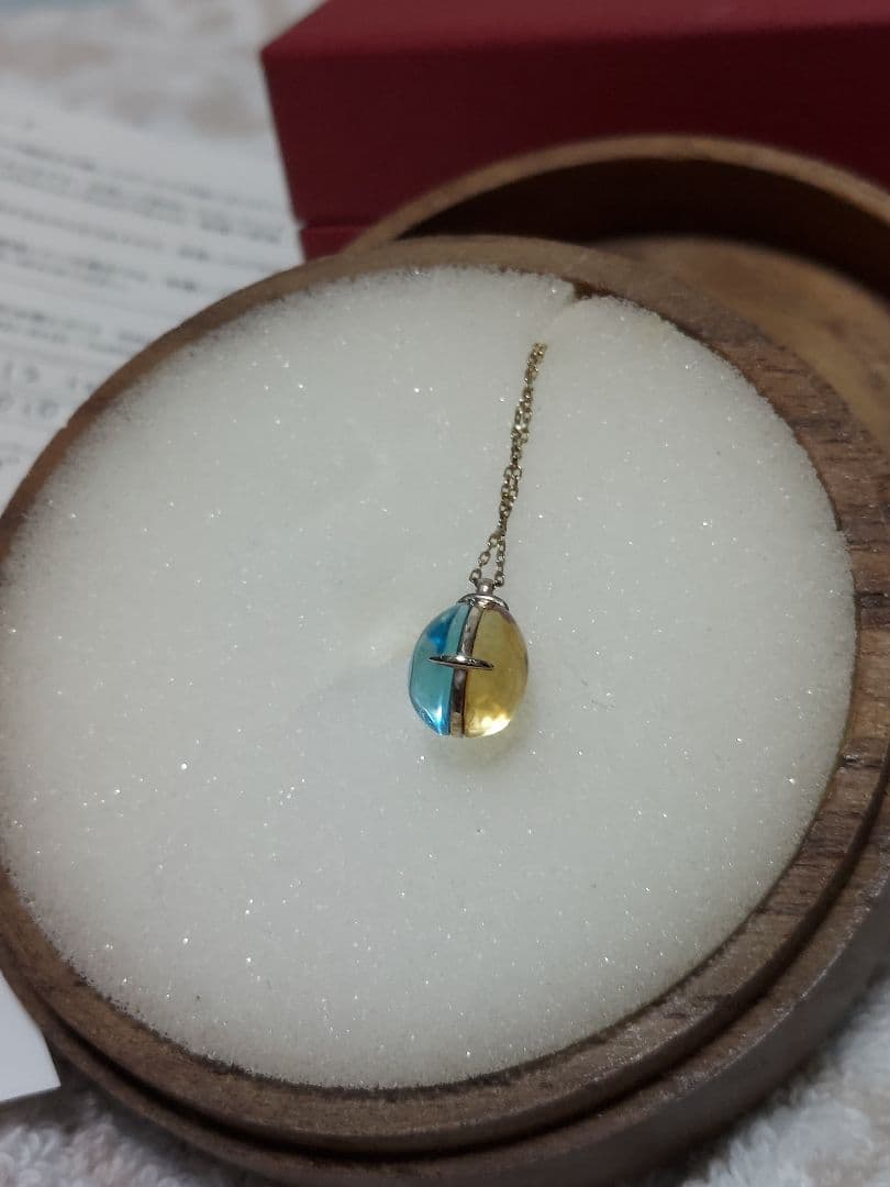 マザーハウスDay and Night ネックレス　シトリン×ブルートパース