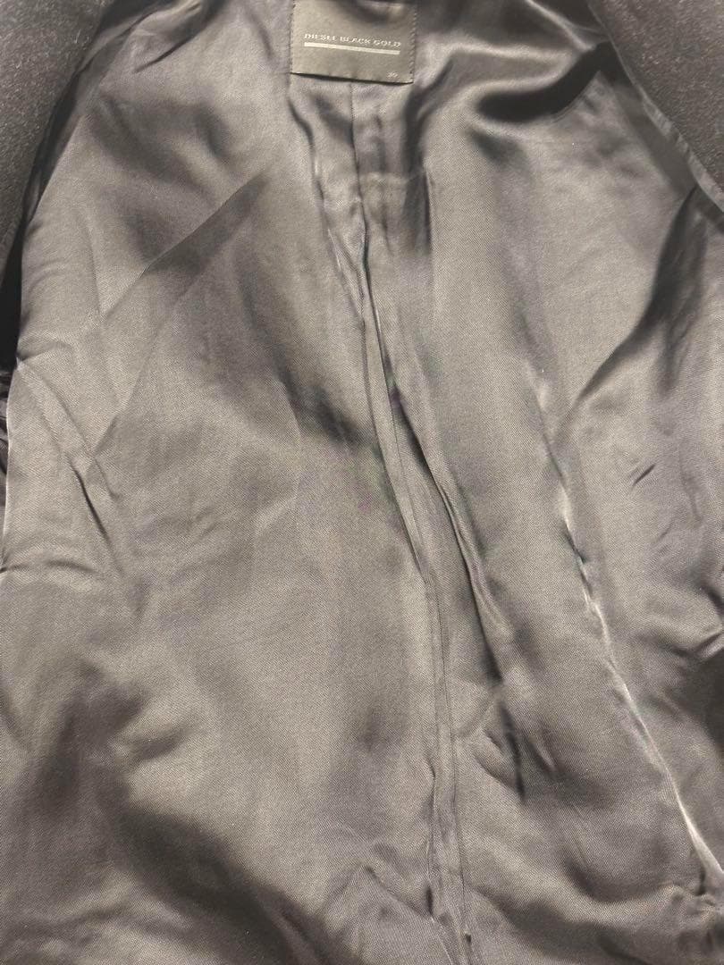DIESEL WALLEROY　スタッズウールチェスターコート　36　黒　美品