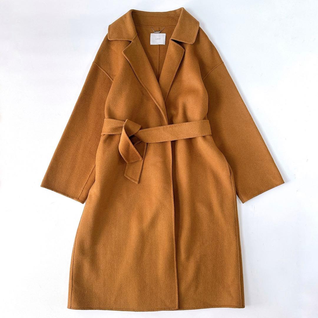 美品⁑ Liyoca リヨカ　ウールリバーガウンコート　キャメルブラウン　羽織り