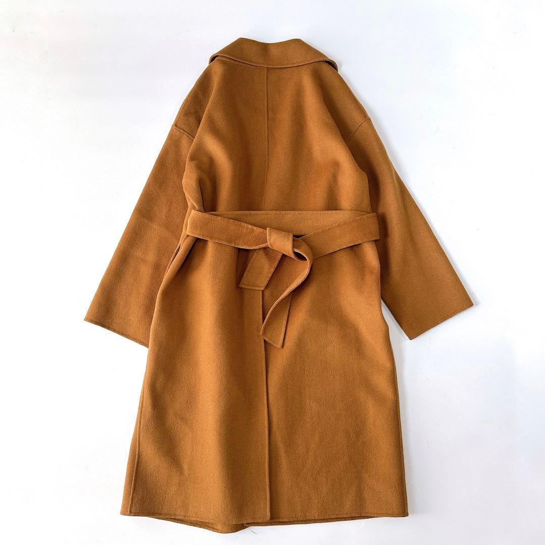 美品⁑ Liyoca リヨカ　ウールリバーガウンコート　キャメルブラウン　羽織り