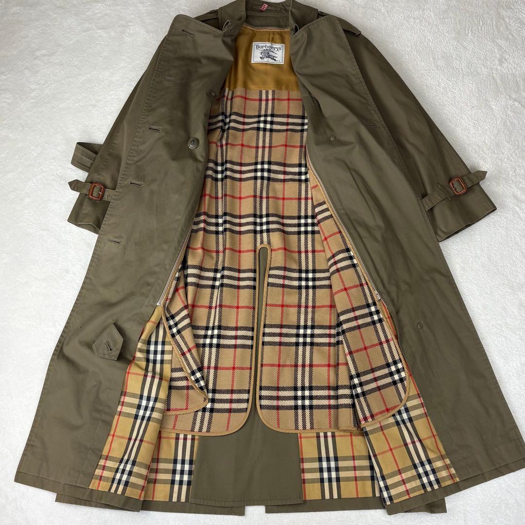 着丈117 バーバリー ダブル トレンチコート ライナー ノバチェック ベルト